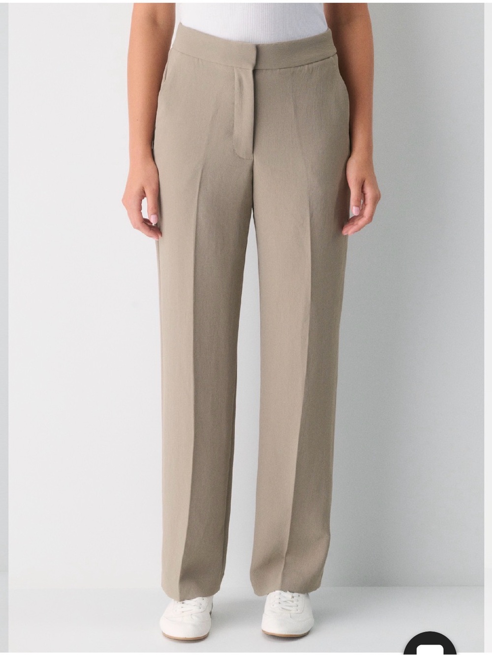Aritzia Taupe Wide-Leg Trousers